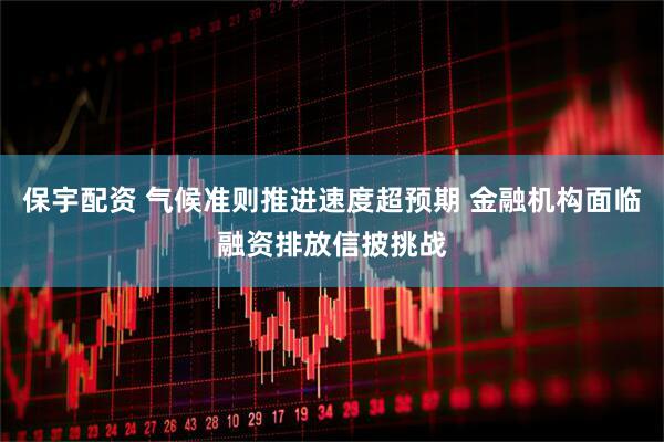 保宇配资 气候准则推进速度超预期 金融机构面临融资排放信披挑战